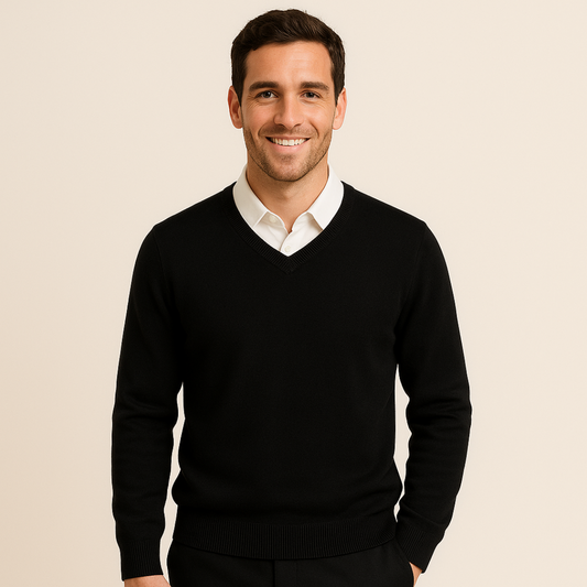 Rémy | Pull en coton à col en V élégant - Image 1