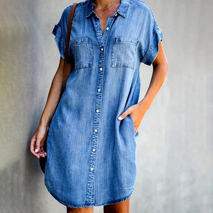 Alma hansen | Robe chemise en denim - coupe décontractée - Image 1