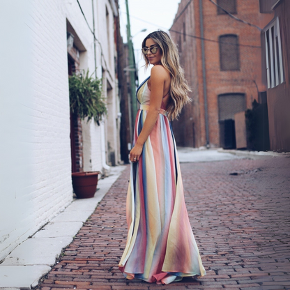 Altivaro | Robe longue multicolore élégante pour l'été - Image 1
