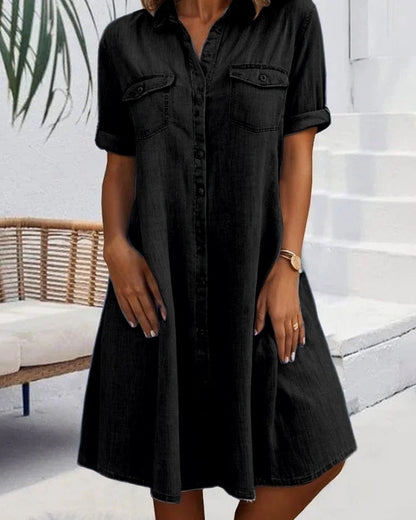 Nour | Robe élégante à manches courtes et à boutons pour tous les jours - Image 2