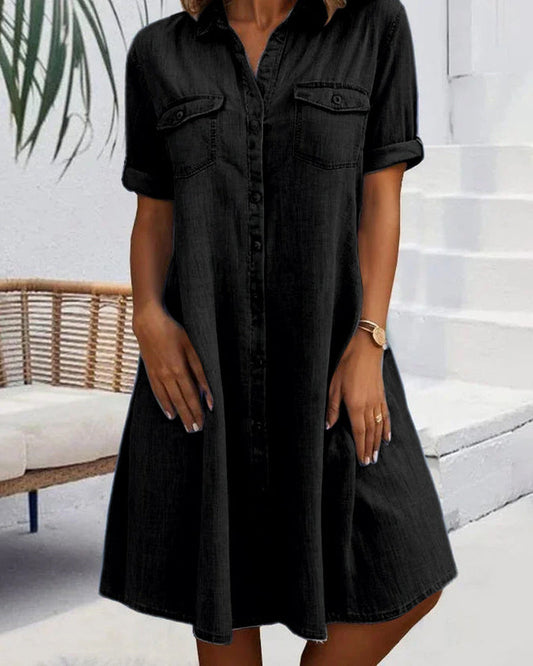 Nour | Robe élégante à manches courtes et à boutons pour tous les jours - Image 2