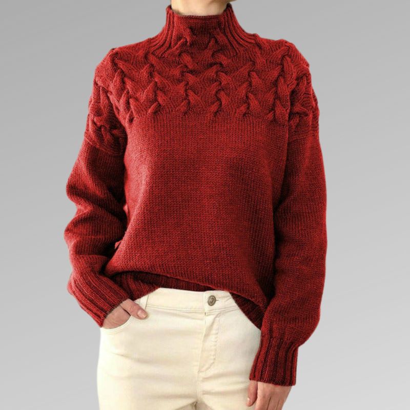 Jacinthe | Pull Femme Col Roulé Tricot Câble - Image 6
