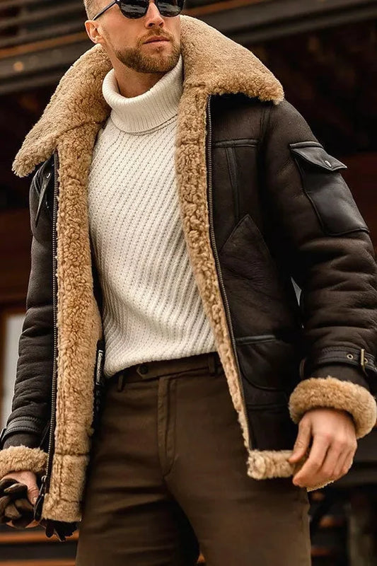 Redwan | Veste Aviateur Homme en Fausse Fourrure Shearling - Image 1
