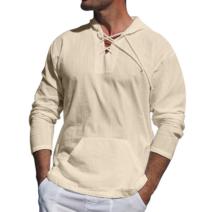 Jean | Sweat à capuche homme à lacets et manches longues - Image 4