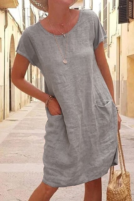 Ingrid | Mini robe d'été à manches courtes et poches - Image 1