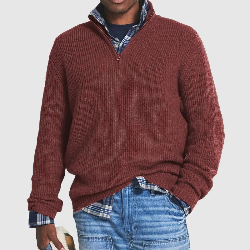 Henrick | Pull Homme En Maille Côtelée À Demi-Zip - Image 6