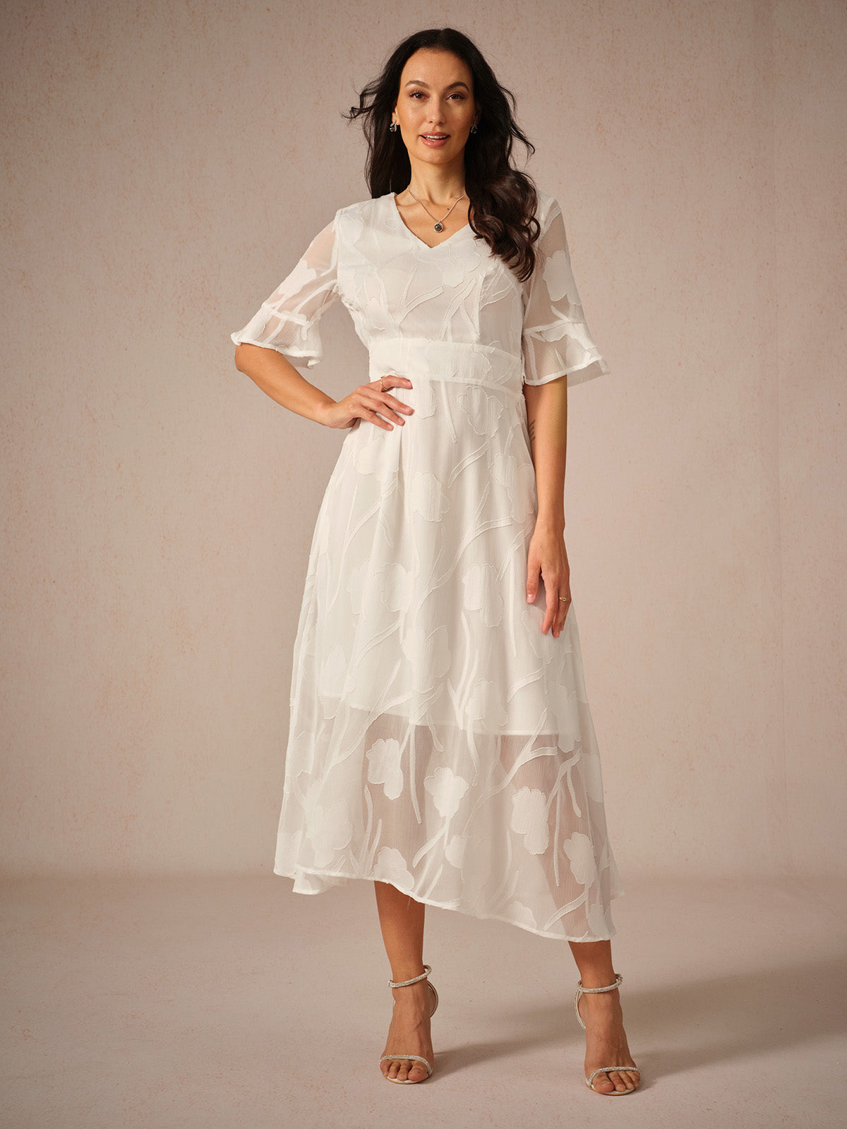 Couture-moda | Robe longue élégante à manches volantes - Image 2