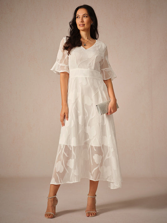Couture-moda | Robe longue élégante à manches volantes - Image 1