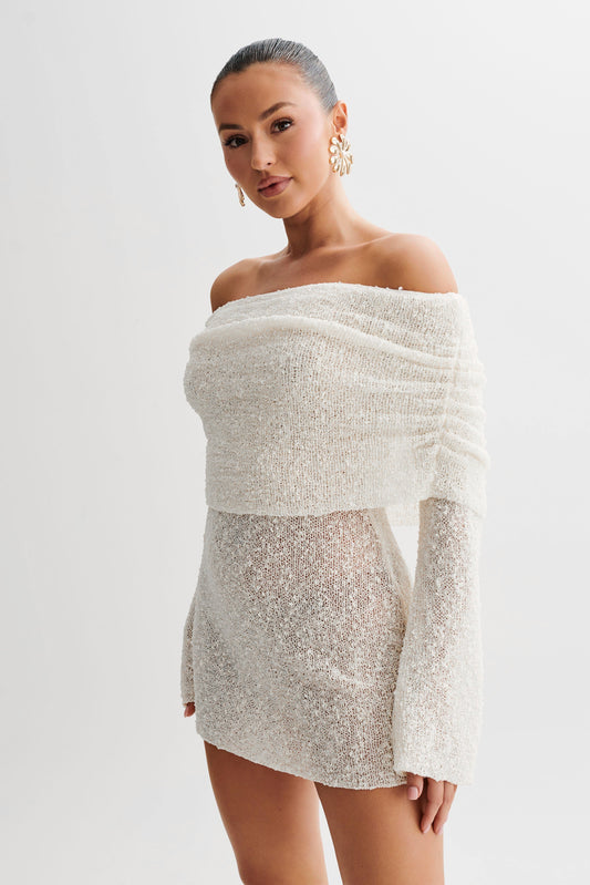 Hortense | Robe Mini Ajustée Épaules Dénudées Femme - Image 1