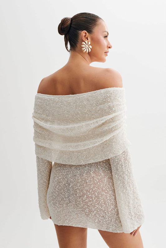 Hortense | Robe Mini Ajustée Épaules Dénudées Femme - Image 2
