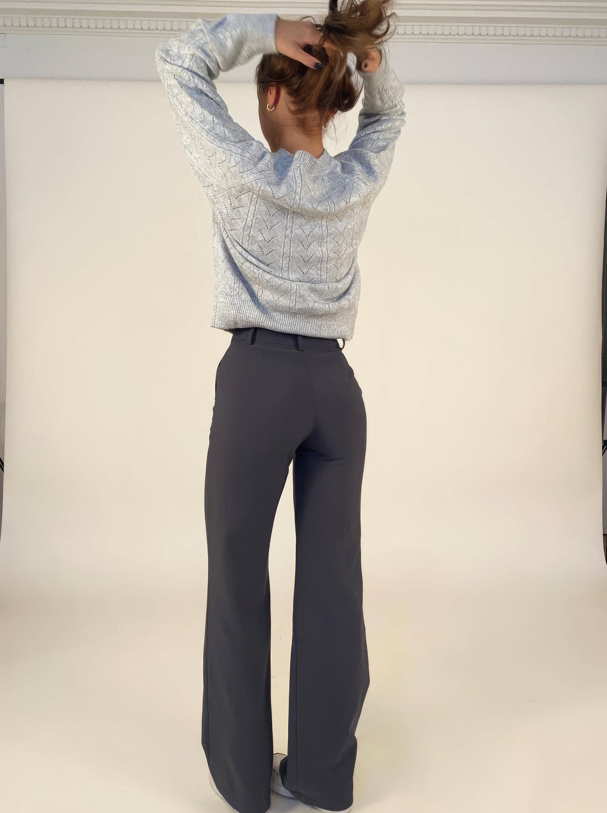 Éléa | Pantalon élégant à taille haute et à jambe large - Coupe ajustée - Image 11