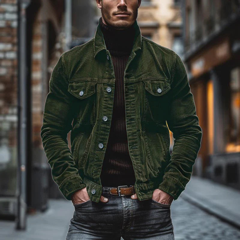 Julio | Veste Homme Boutonnée en Velours Côtelé - Image 3
