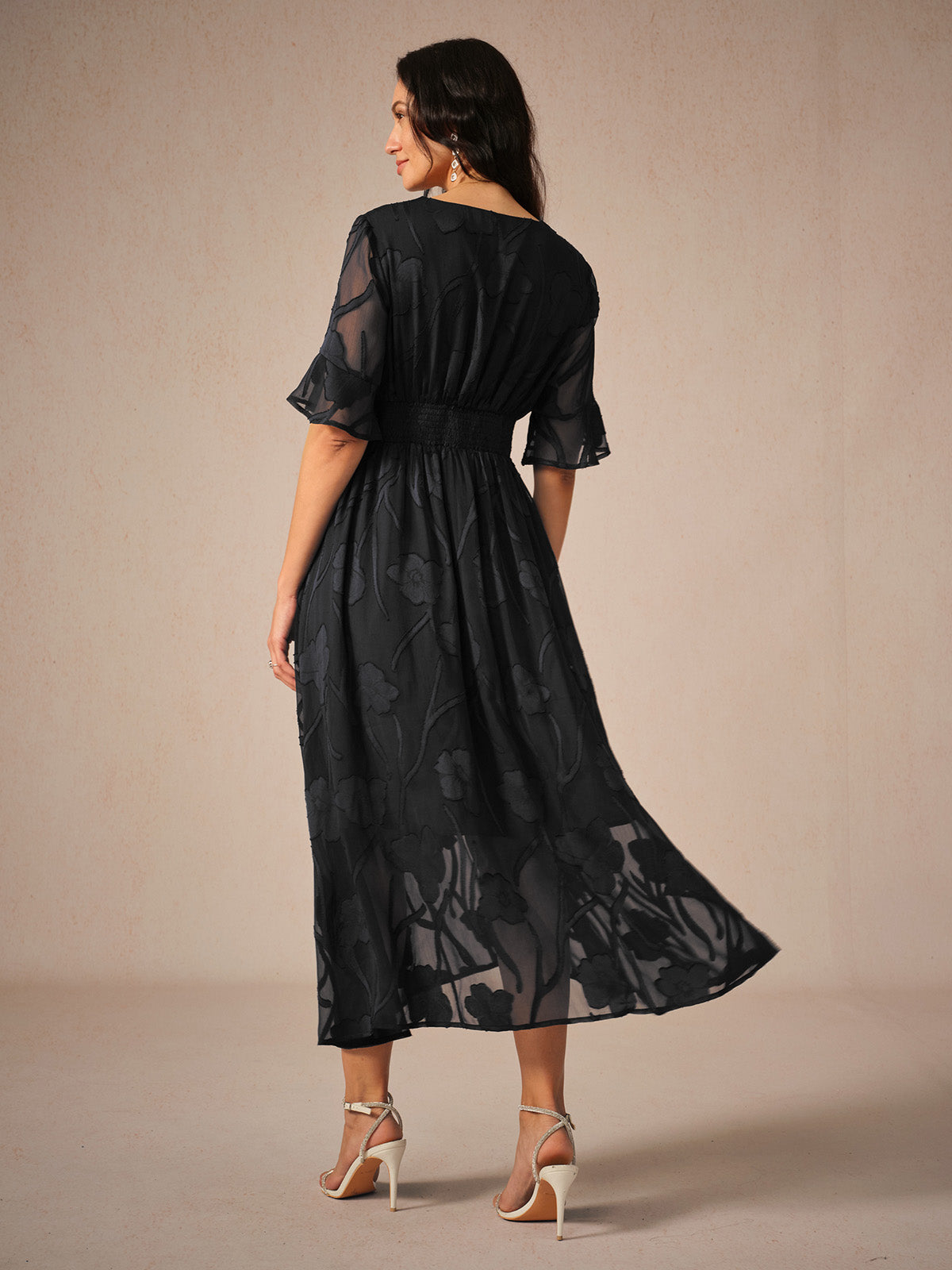 Couture-moda | Robe longue élégante à manches volantes - Image 5