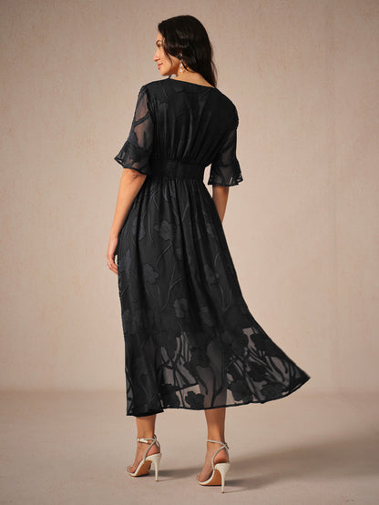 Couture-moda | Robe longue élégante à manches volantes - Image 5