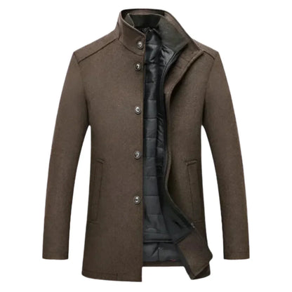 Younès | Manteau mi-long à col montant pour homme - Image 1