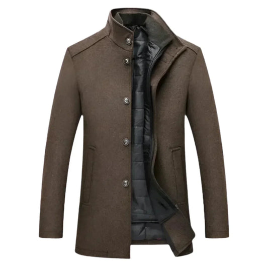 Younès | Manteau mi-long à col montant pour homme - Image 1