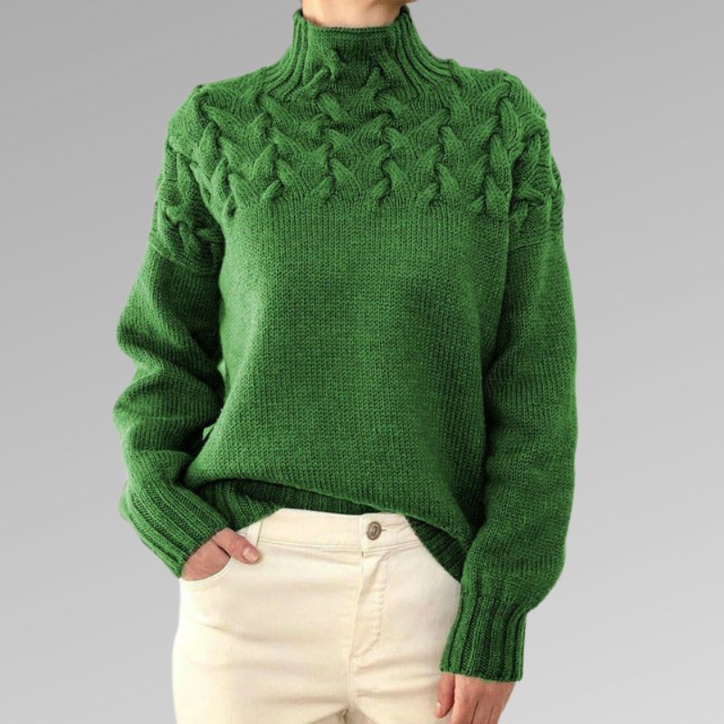 Jacinthe | Pull Femme Col Roulé Tricot Câble - Image 5