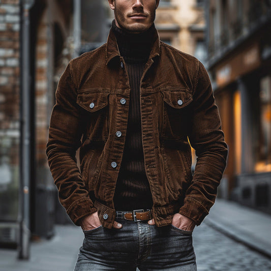 Julio | Veste Homme Boutonnée en Velours Côtelé - Image 2