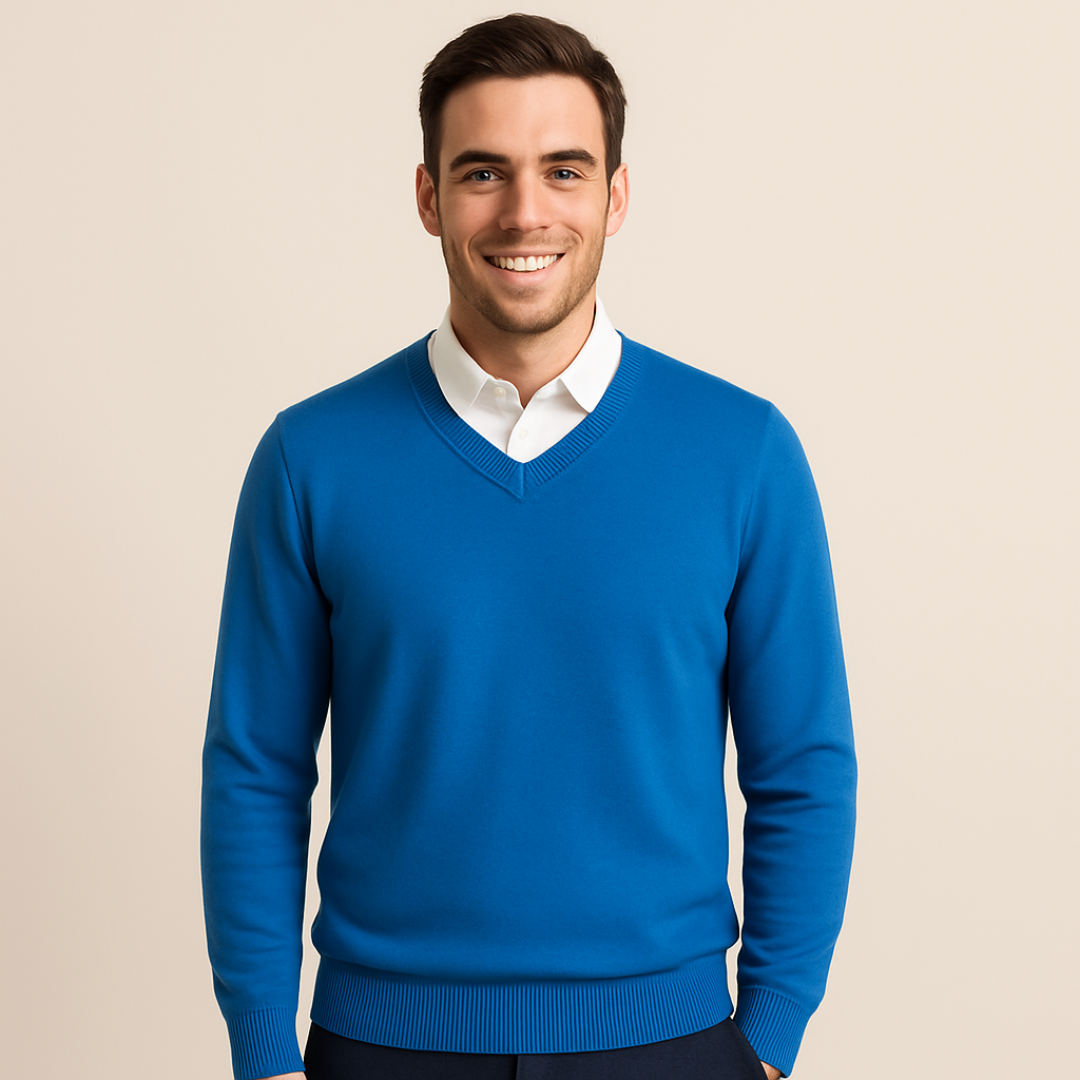 Rémy | Pull en coton à col en V élégant - Image 2