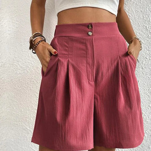 Joëlle | Short plissé élégant à taille haute - Tenue d'été légère - Image 2