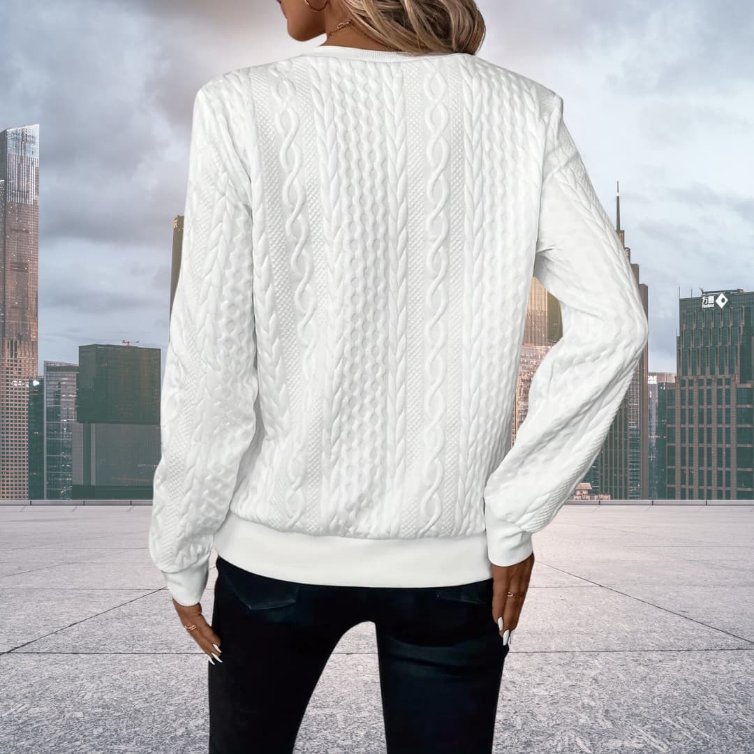 Lamia | Pull zippé en maille torsadée pour femme - Image 9