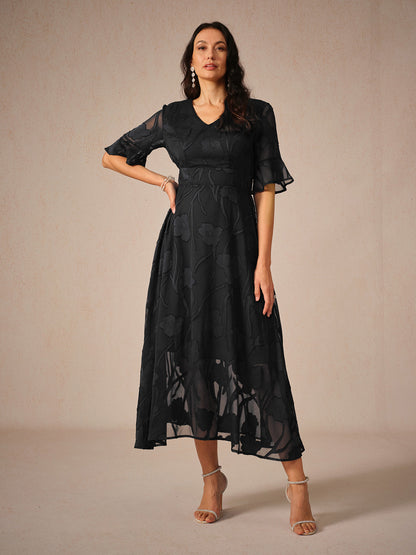 Couture-moda | Robe longue élégante à manches volantes - Image 4