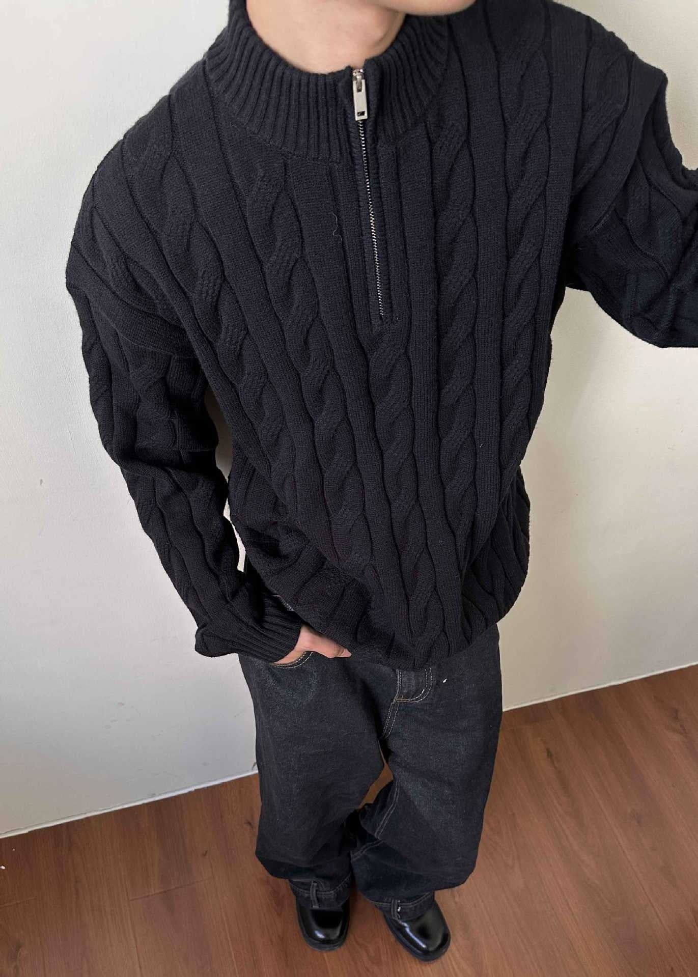 Ziyad | Pull Homme Maille Côtelée à Col Zippé - Image 4