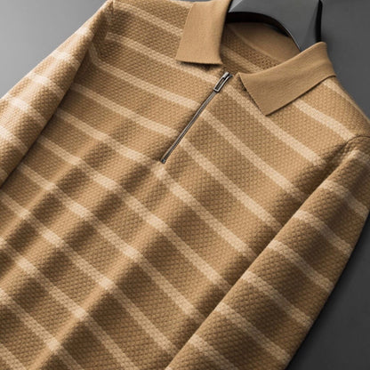 Régis | Polo Rayé Homme à Quart de Zip - Image 3