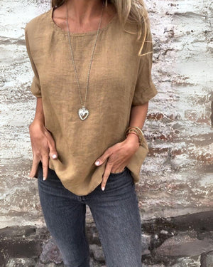 Baua | T-Shirt confortable en coton et lin