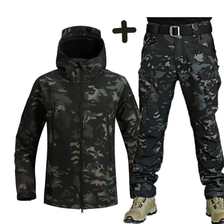 Josué | Ensemble Veste Tactique à Capuche pour Homme & Pantalon Cargo - Image 5