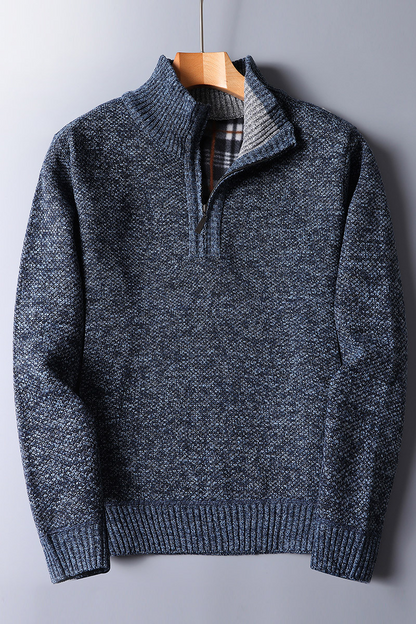 Pierre | Pull Homme Maille Côtelée Demi-Zip - Image 5