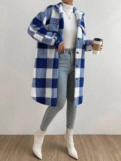 Gabriella | Manteau Long à Carreaux pour Femme - Image 3