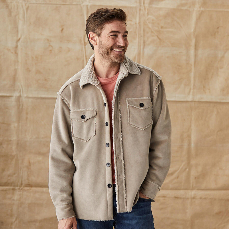 Redwan | Veste chemise en velours côtelé boutonnée pour homme - Image 1