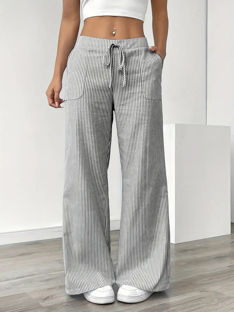 Véronica | Pantalon rayé élégant avec poches pour un confort stylé - Image 4