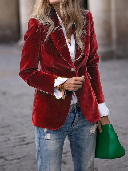 Tara | Blazer en velours croisé pour femme - Image 1