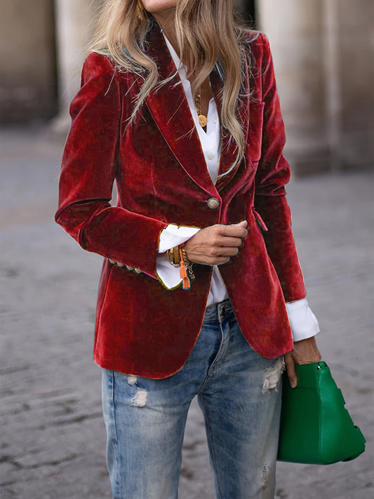 Tara | Blazer en velours croisé pour femme - Image 1