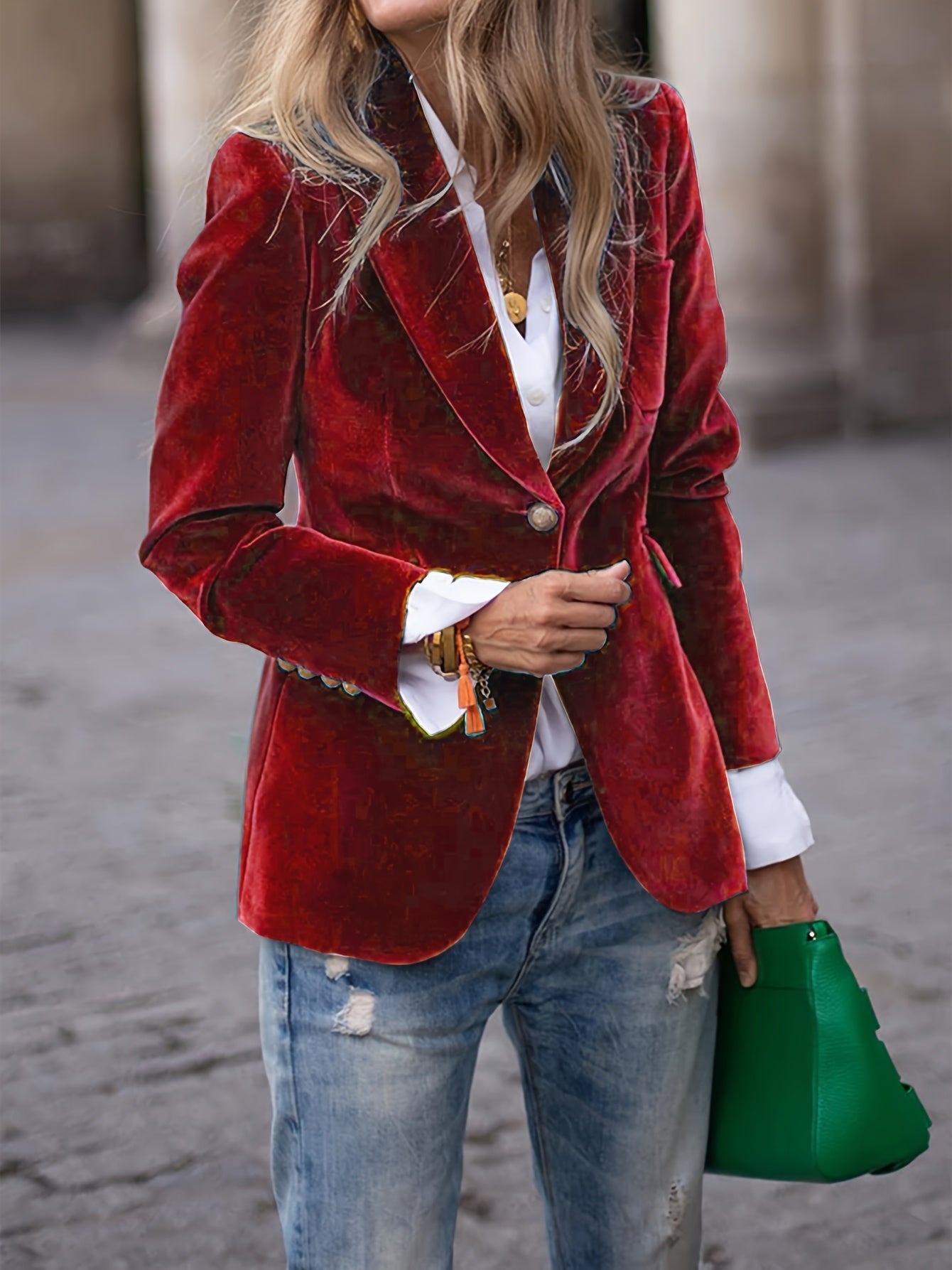 Tara | Blazer en velours croisé pour femme - Image 2
