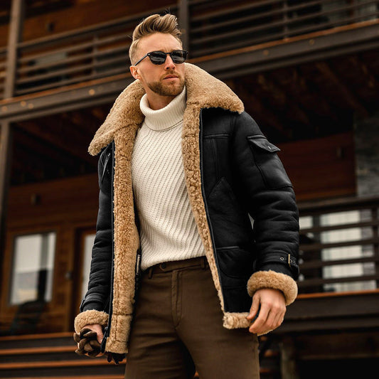 Calixte | Veste Aviateur Homme en Fausse Peau de Mouton Retournée - Image 2