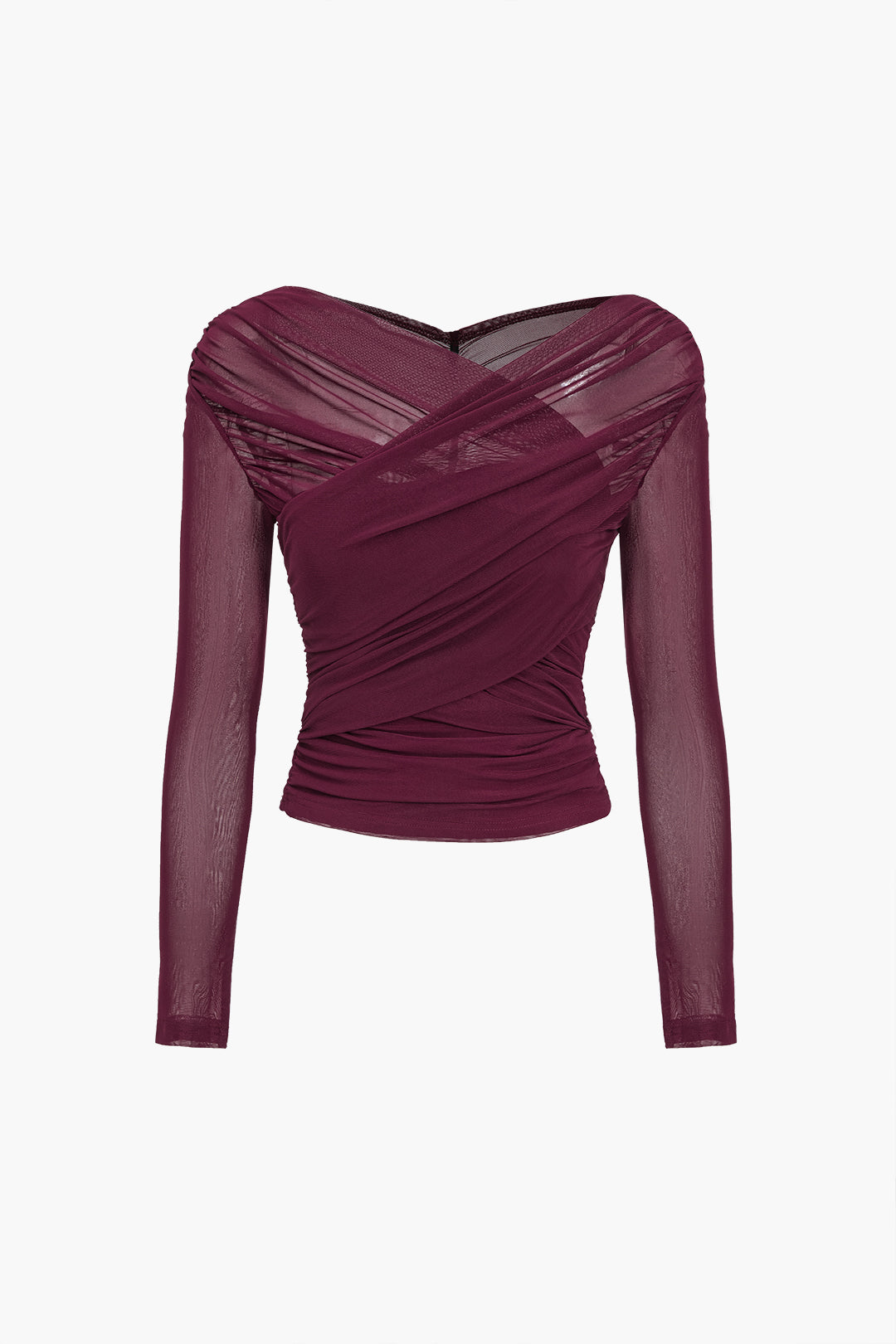 Perle | Haut Cache-Cœur Froncé à Manches Longues pour Femme - Image 3