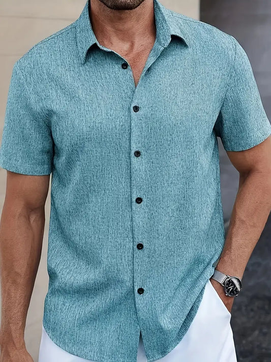 Mustapha | Chemise à manches courtes en lin léger pour hommes - Image 2
