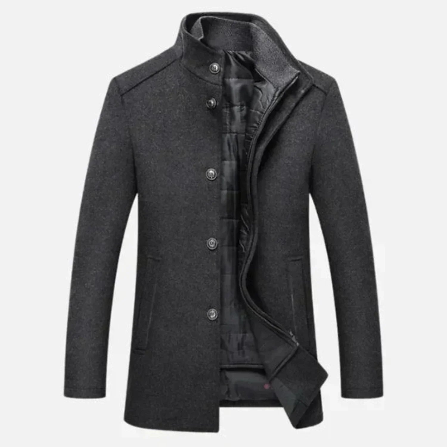 Younès | Manteau mi-long à col montant pour homme - Image 2