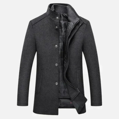 Younès | Manteau mi-long à col montant pour homme - Image 2