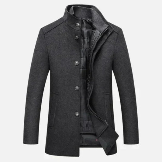Younès | Manteau mi-long à col montant pour homme - Image 2