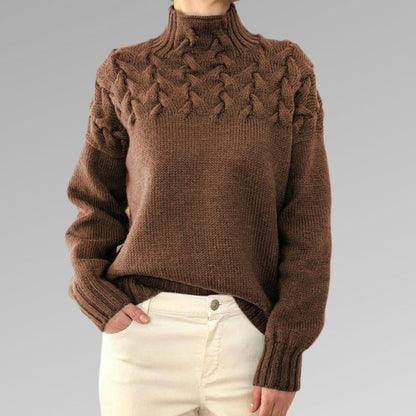 Jacinthe | Pull Femme Col Roulé Tricot Câble - Image 4