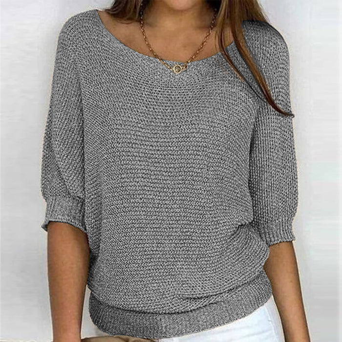 Gina | Pull Femme Col V Manches 3/4 - Image 3