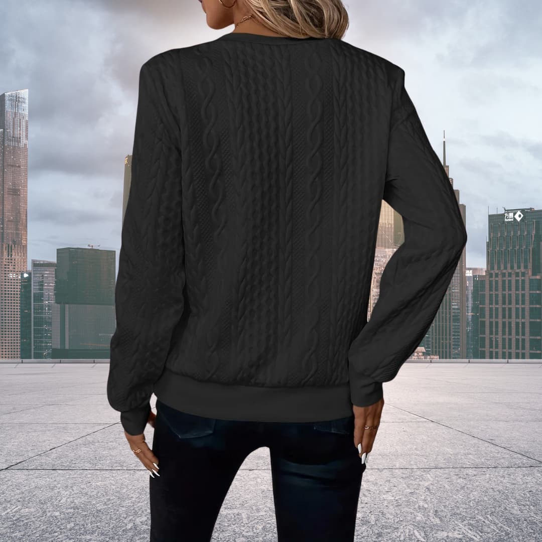 Lamia | Pull zippé en maille torsadée pour femme - Image 10
