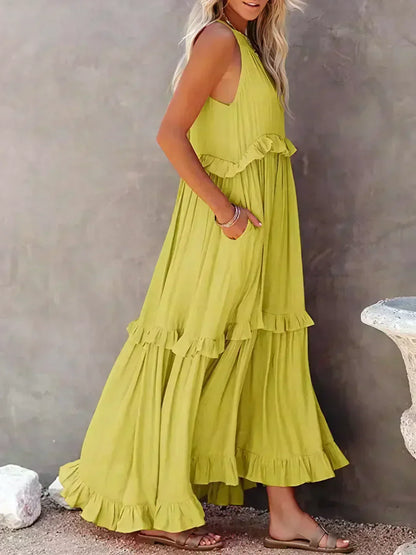 Brigitte | Robe sans manches élégante à bordures à volants pour toutes les occasions - Image 21