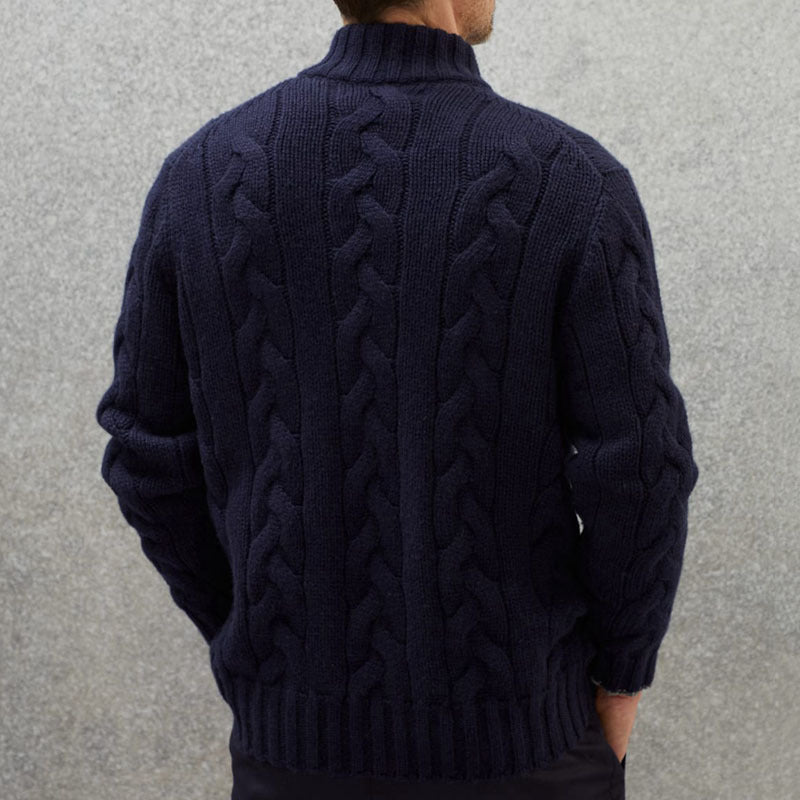 Ange | Pull zippé en maille torsadée pour homme - Image 2