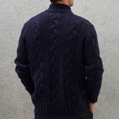Ange | Pull zippé en maille torsadée pour homme - Image 2