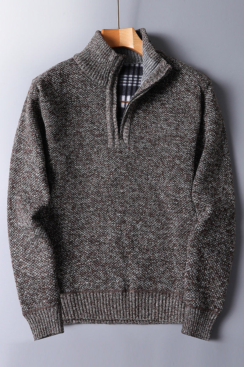 Pierre | Pull Homme Maille Côtelée Demi-Zip - Image 3